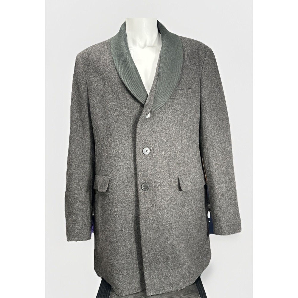 Tallia Men's XL Wool Blend Long Line Overcoat Blazer‎ Gray